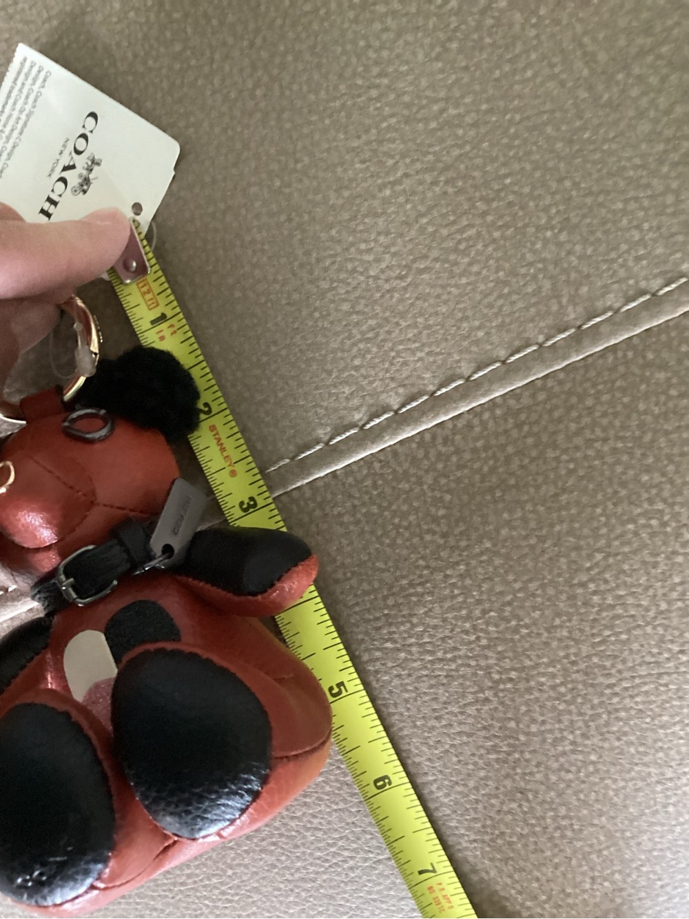 Coach Graphic Heart Leather Bear Charm - Picture 5 of 5